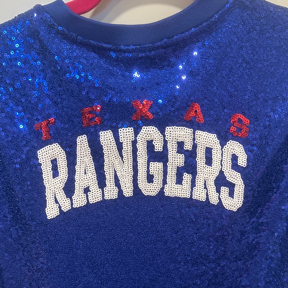 Blue Sequin Girl Texas Rangers Top - Picture 7 of 9